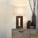 Julie 30 inch 23 watt Dark Walnut Wood and Weathered Brass Standing Table Lamp Portable Light